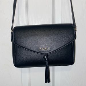 DNKY black leather crossbody